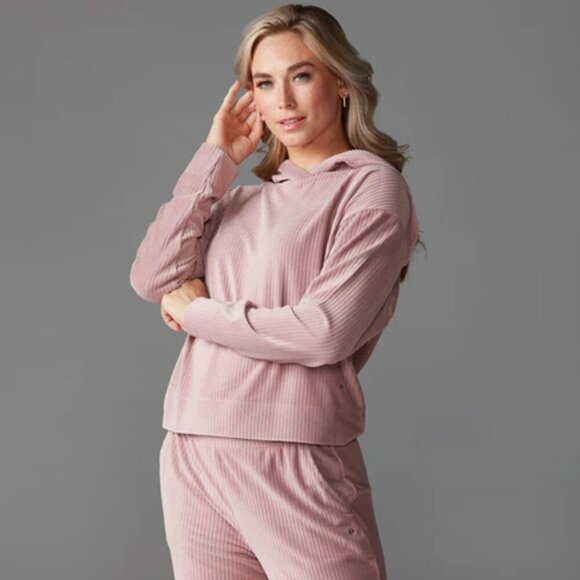 Tavi NWT Brushed Rib Pullover Hoodie Primrose Pink Size Medium See Description - Picture 1 of 8